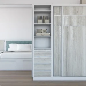 Módulo Organizador de 4 Cajones y Estantes - Pergamino Muebles